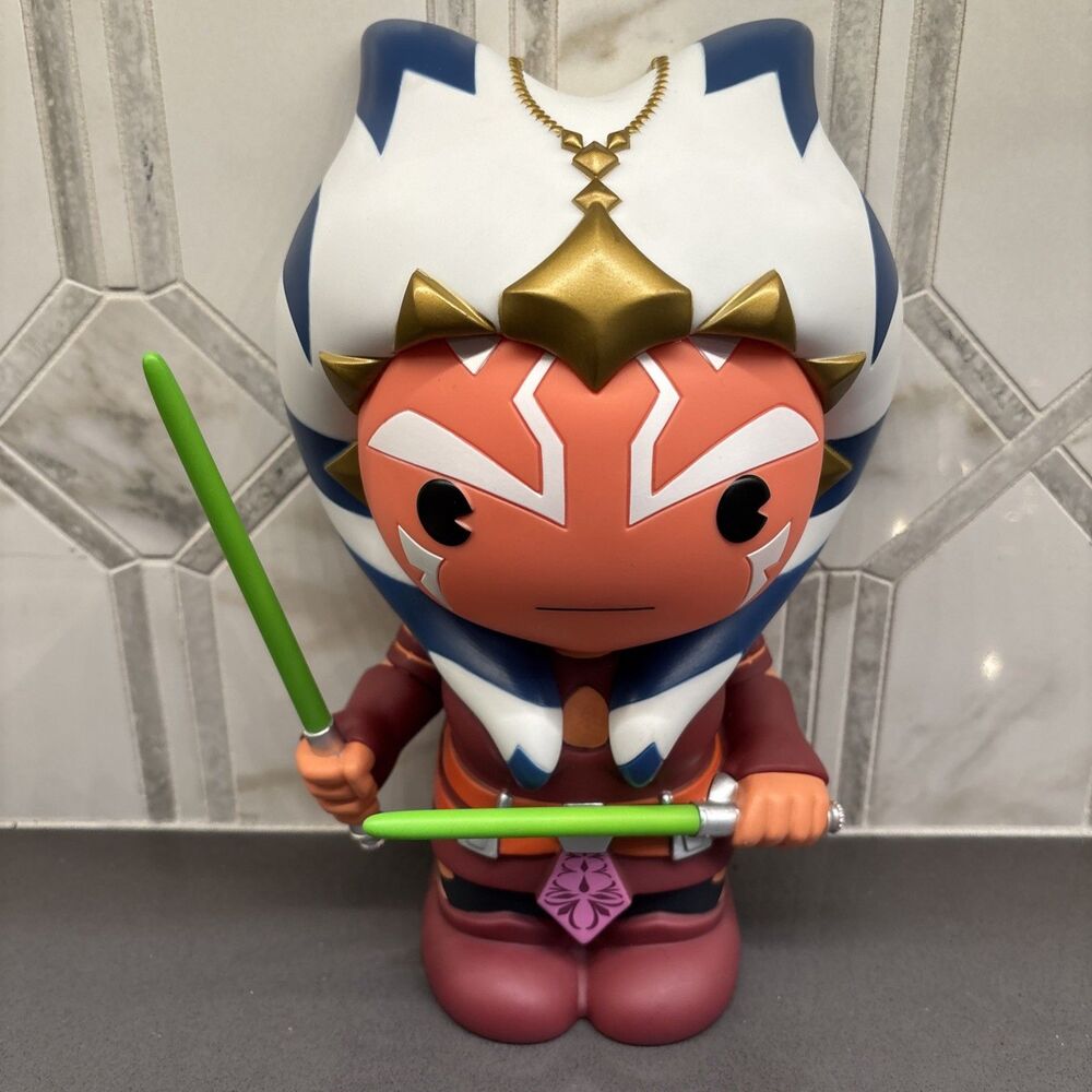 Star Wars Ahsoka Tano Coin Bank PVC figural  from Disney Monogram 9” Tall NEW